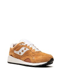 rotbraune Leder niedrige Sneakers von Saucony