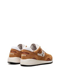 rotbraune Leder niedrige Sneakers von Saucony