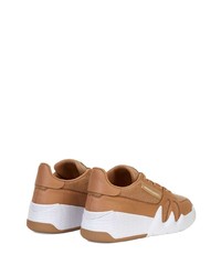 rotbraune Leder niedrige Sneakers von Giuseppe Zanotti