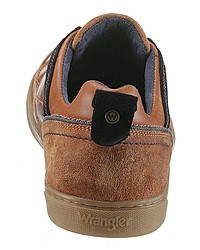 rotbraune Leder niedrige Sneakers von Wrangler