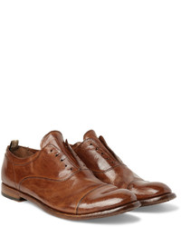 rotbraune Leder Oxford Schuhe von Officine Creative