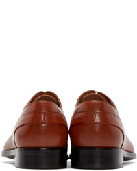 rotbraune Leder Oxford Schuhe von Paul Smith