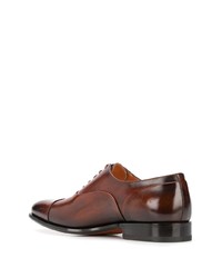 rotbraune Leder Oxford Schuhe von Santoni