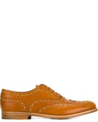 rotbraune Leder Oxford Schuhe von Church's