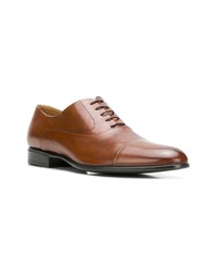 rotbraune Leder Oxford Schuhe von Moreschi