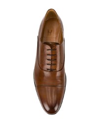 rotbraune Leder Oxford Schuhe von Moreschi