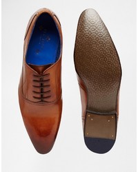 rotbraune Leder Oxford Schuhe von Ted Baker