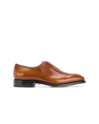 rotbraune Leder Oxford Schuhe von Salvatore Ferragamo