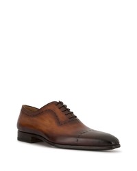 rotbraune Leder Oxford Schuhe von Magnanni