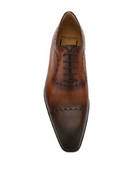 rotbraune Leder Oxford Schuhe von Magnanni