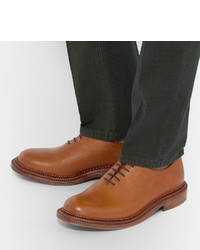rotbraune Leder Oxford Schuhe von Grenson