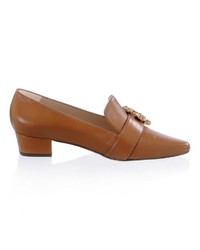 rotbraune Leder Pumps von Alba Moda