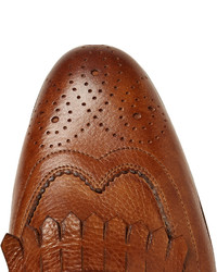 rotbraune Leder Slipper von Santoni