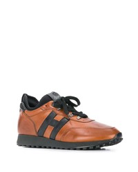 rotbraune Leder Sportschuhe von Hogan