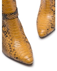 rotbraune Leder Stiefeletten mit Schlangenmuster von Isabel Marant