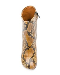 rotbraune Leder Stiefeletten mit Schlangenmuster von Joseph