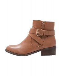 rotbraune Leder Stiefeletten von Dorothy Perkins