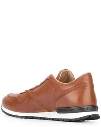 rotbraune Leder Turnschuhe von Tod's