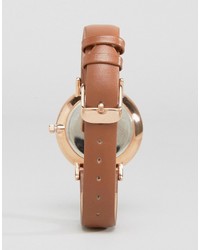 rotbraune Leder Uhr von Asos