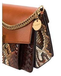 rotbraune Leder Umhängetasche mit Schlangenmuster von Givenchy