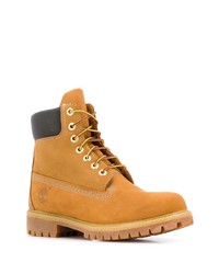 rotbraune Lederarbeitsstiefel von Timberland