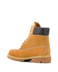 rotbraune Lederarbeitsstiefel von Timberland