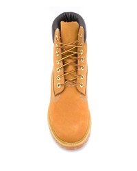 rotbraune Lederarbeitsstiefel von Timberland