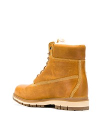 rotbraune Lederarbeitsstiefel von Timberland