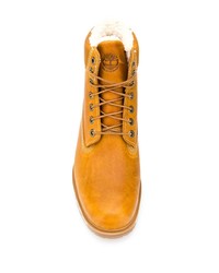 rotbraune Lederarbeitsstiefel von Timberland