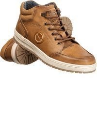 rotbraune Lederarbeitsstiefel von Bugatti