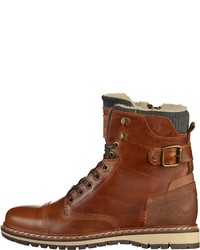 rotbraune Lederarbeitsstiefel von Bullboxer