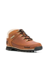 rotbraune Lederarbeitsstiefel von Timberland