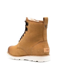 rotbraune Lederarbeitsstiefel von UGG