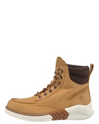 rotbraune Lederarbeitsstiefel von Timberland