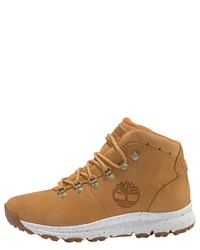 rotbraune Lederarbeitsstiefel von Timberland