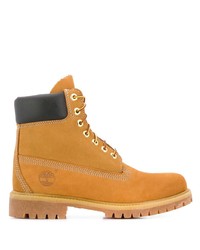 rotbraune Lederarbeitsstiefel von Timberland