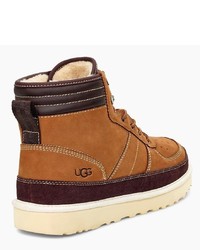 rotbraune Lederarbeitsstiefel von UGG