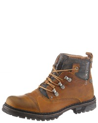 rotbraune Lederarbeitsstiefel von Yellow Cab