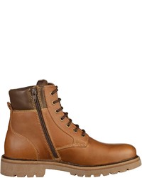 rotbraune Lederfreizeitstiefel von camel active