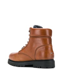 rotbraune Lederfreizeitstiefel von Tommy Jeans