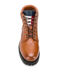 rotbraune Lederfreizeitstiefel von Tommy Jeans