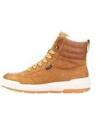 rotbraune Lederfreizeitstiefel von Rieker