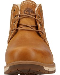 rotbraune Lederfreizeitstiefel von Timberland