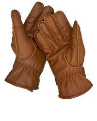 rotbraune Lederhandschuhe von Glow