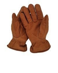 rotbraune Lederhandschuhe von Glow