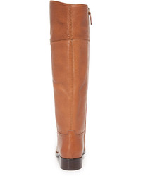 rotbraune Lederstiefel von Tory Burch