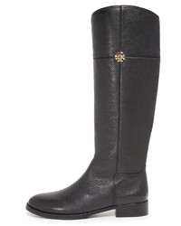 rotbraune Lederstiefel von Tory Burch