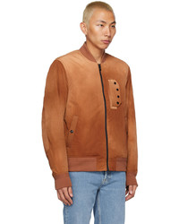 rotbraune Nylon Bomberjacke von Belstaff