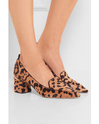 rotbraune Pumps mit Leopardenmuster von Nicholas Kirkwood