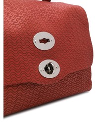 rotbraune Satchel-Tasche aus Leder von Zanellato